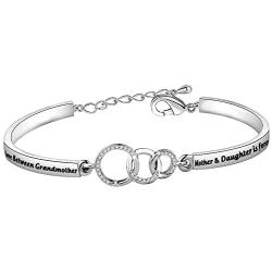 MAOFAED Generation Gift Family Jewelry Grandmother Mother Daughter Bracelet The Love Between Grandmother Mother Daughter is Forever