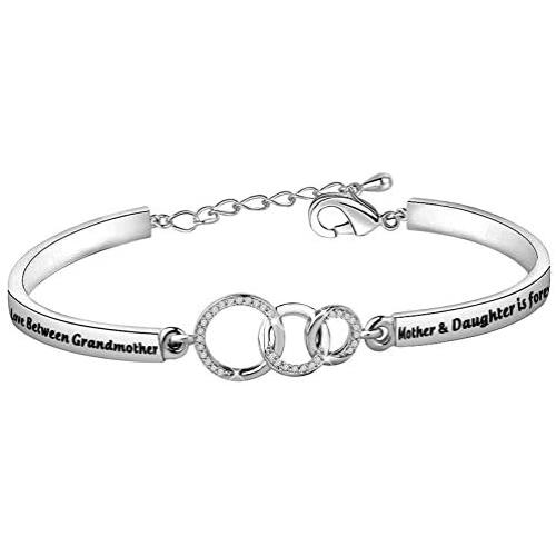 MAOFAED Generation Gift Family Jewelry Grandmother Mother Daughter Bracelet The Love Between Grandmother Mother Daughter is Forever