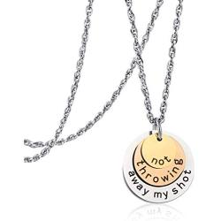 Queyuen Not Throwing Away My Shot Hamilton Musical Broadway Tri-Layer Necklace Inspiration Motivation Jewelry Theater Gift