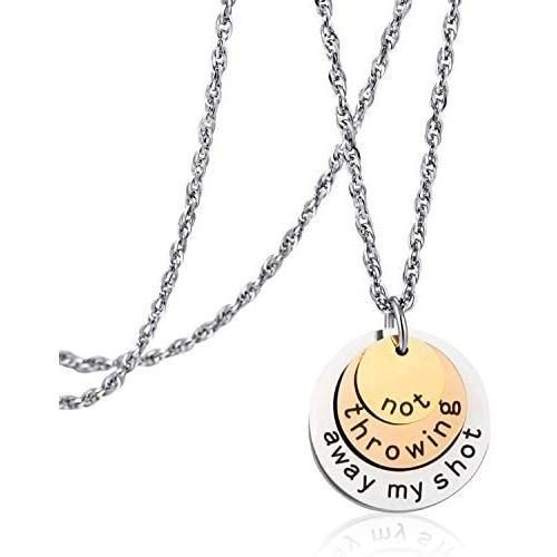 Queyuen Not Throwing Away My Shot Hamilton Musical Broadway Tri-Layer Necklace Inspiration Motivation Jewelry Theater Gift