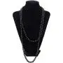 CrazyPiercing Faux Pearls Beads Necklace, Glass Strand Beads Necklace Chain, 1920s Fashion Imitation Pearls Long Necklace Vintage Costume Jewelry Necklace 55'' Diameter of Pearl 0.32'' for Women Girls