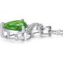 Lab-Created Gemstone Birthstone Heart and Diamond Accent Necklace Pendant Charm in 10k White Gold or 10k Yellow Gold plated or 925 Sterling Sliver with 18” Chain (Choose your Birthstone)