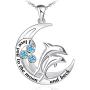 Dolphin Necklace for Women 925 Sterling Silver I Love You to The Moon and Back Necklace Dolphin Jewelry Gifts for Women Mom Wife Girls