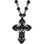 Lux Accessories Classic 80s Gothic Rosary Cross Beaded Pendant Necklace Lux Accessories Classic 80s Gothic Rosary Cross Beaded Pendant Necklace