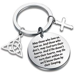 CYTING May Those Who Love Us Love Us Irish Blessing Keychain with Celtic Trinity Knot Good Luck Jewelry Long Distance Relationship Going Away Gifts for Family Friends