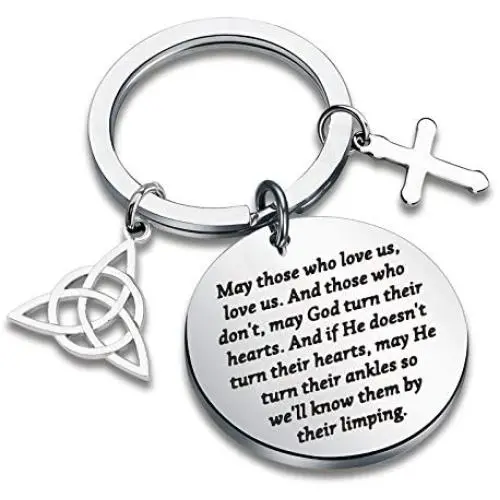 CYTING May Those Who Love Us Love Us Irish Blessing Keychain with Celtic Trinity Knot Good Luck Jewelry Long Distance Relationship Going Away Gifts for Family Friends CYTING May Those Who Love Us Love Us Irish Blessing Keychain with Celtic Trinity Knot Good Luck Jewelry Long Distance Relationship Going Away Gifts for Family Friends