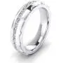 Unisex Comfort Fit Sterling Silver 5mm Domed Simulated Diamond Full Eternity Ring Patterned Wedding Band Unisex Comfort Fit Sterling Silver 5mm Domed Simulated Diamond Full Eternity Ring Patterned Wedding Band