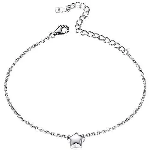 ChicSilver Personalized Tiny Heart/Star/Moon/Dot/Lotus Bracelet, Sterling Silver Dainty Link Chain Bracelet for Women Teen Girls, Silver/Gold/Rose Gold(with Gift Box) ChicSilver Personalized Tiny Heart/Star/Moon/Dot/Lotus Bracelet, Sterling Silver Dainty Link Chain Bracelet for Women Teen Girls, Silver/Gold/Rose Gold(with Gift Box)