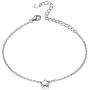ChicSilver Personalized Tiny Heart/Star/Moon/Dot/Lotus Bracelet, Sterling Silver Dainty Link Chain Bracelet for Women Teen Girls, Silver/Gold/Rose Gold(with Gift Box)