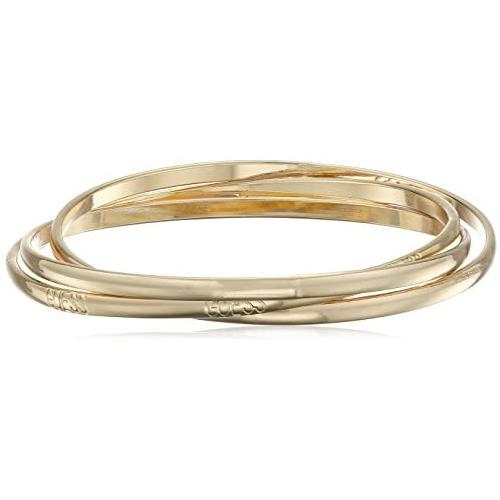 GUESS ''Basic'' Gold 3 Piece Interlocking Bangle Bracelet