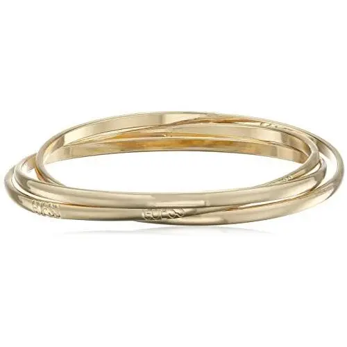 GUESS ''Basic'' Gold 3 Piece Interlocking Bangle Bracelet GUESS ''Basic'' Gold 3 Piece Interlocking Bangle Bracelet