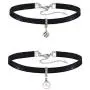 2 Pcs Black Leather Choker Necklace Black Moon Star Choker Pearl Cubic Zircon Dangle Clavicle Chain Necklace Elegant Necklace Jewelry Gift 2 Pcs Black Leather Choker Necklace Black Moon Star Choker Pearl Cubic Zircon Dangle Clavicle Chain Necklace Elegant Necklace Jewelry Gift