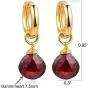 Piara Genuine Red Garnet Drop Earrings, Handmade 18K Gold Plated Dangle Earrings, Earrings Hoops Jewelry For Women, January Birthstone Piara Genuine Red Garnet Drop Earrings, Handmade 18K Gold Plated Dangle Earrings, Earrings Hoops Jewelry For Women, January Birthstone