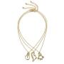 Pingyongchang 3 PCS Cute Gold Plated Geometric Necklace Gold Charm Rhinestone Chokers Dinosaur Rocket Bulb Pendant Best Friend Jewelry Set for Women Girls