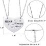 Nanafast 2 PCS Mother Daughter Necklaces Adjustable Stainless Steel Matching Heart Necklace Set Valentines for Couples Mom and Daughter