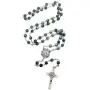 Nazareth Store Saint Benedict Rosary Necklace Deep Blue With Sheen Crystal Beads, Silver Miraculous Medal and Cross NR - Velvet Bag Nazareth Store Saint Benedict Rosary Necklace Deep Blue With Sheen Crystal Beads, Silver Miraculous Medal and Cross NR - Velvet Bag