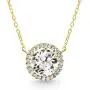 MIA SARINE Sterling Silver Solitaire with Halo Cubic Zirconia Necklace for Women MIA SARINE Sterling Silver Solitaire with Halo Cubic Zirconia Necklace for Women