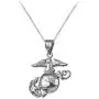 LA BLINGZ Sterling Silver US Marine Corps Necklace