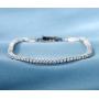 GMESME 18K White Gold Plated 2.0 Round Cubic Zirconia Classic Tennis Bracelet 7.5 Inch for Women Men