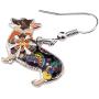 NEWEI Enamel Alloy Welsh Corgi Pembroke Dog Earrings Dangle Drop Hook For Women Kids Charm Fashion Animal Pet Jewley Gifts Accessories