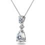Sterling Silver Teardrop Dangling Drop Pendant Necklace Made with Swarovski Zirconia