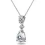 Sterling Silver Teardrop Dangling Drop Pendant Necklace Made with Swarovski Zirconia