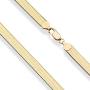 Miabella 18K Gold Plated Sterling Silver Italian Solid 7mm Flat Herringbone Chain Necklace for Women Men 16, 18, 20 Inch 925 Made in Italy