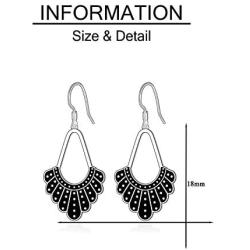 YAFEINI rbg Dissent Collar Earrings Sterling Silver Women Dangle Drop Earrings Jewelry Gifts for Ruth Bader Ginsburg Fans