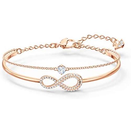 Swarovski Womens Infinity Jewelry Collections, Rhodium Finish, Rose Gold Finish, Clear Crystals