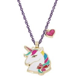 Jojo Siwa Unicorn with Heart Charm Pendant Necklace, 16''+3'', Multi, Medium (NH00674YL-16)