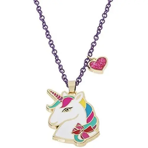 Jojo Siwa Unicorn with Heart Charm Pendant Necklace, 16''+3'', Multi, Medium (NH00674YL-16) Jojo Siwa Unicorn with Heart Charm Pendant Necklace, 16''+3'', Multi, Medium (NH00674YL-16)