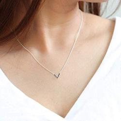 Boma Jewelry Sterling Silver Marcasite Chevron V Necklace, 18 Inches