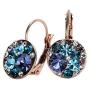 UPSERA Rose Gold Plated Crystals from Swarovski Multicolored Leverback Dangle Hoop Earrings