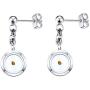 Zuo Bao Mustard Seed Earrings Real Mustard Seed Round Pendant Earrings Religious Jewelry for Baptism Confirmation