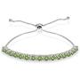 Sterling Silver 4mm Round-cut Bolo Adjustable Bracelet made with Swarovski Crystals
