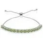 Sterling Silver 4mm Round-cut Bolo Adjustable Bracelet made with Swarovski Crystals