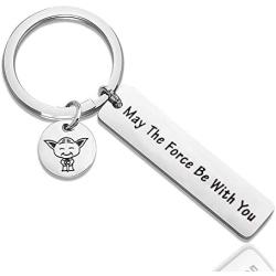 ENSIANTH Yoda Keychain May The Force Be with You Keychain Star Wars Movie Star Wars Gift Funny Gift