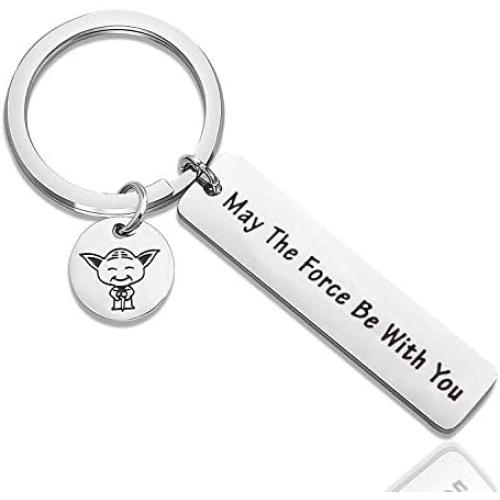 ENSIANTH Yoda Keychain May The Force Be with You Keychain Star Wars Movie Star Wars Gift Funny Gift