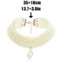ELABEST Layered Faux Pearl Necklace Beaded Link Choker Chain Party Nightclub Costume Jewelry for Women and Girls