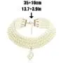 ELABEST Layered Faux Pearl Necklace Beaded Link Choker Chain Party Nightclub Costume Jewelry for Women and Girls ELABEST Layered Faux Pearl Necklace Beaded Link Choker Chain Party Nightclub Costume Jewelry for Women and Girls