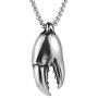 HZMAN Personality Men Women Fashion Jewelry Ocean Crab Claw Lobster Stainless Steel Pendant Necklace 22+2 Inch Chain