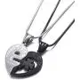 MOO&LEE Stainless Steel Couples Necklace Yin Yang Lock and Key Heart Pendant Chain for Lovers, BFF Necklace for 2 MOO&LEE Stainless Steel Couples Necklace Yin Yang Lock and Key Heart Pendant Chain for Lovers, BFF Necklace for 2