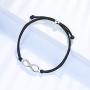 ZENI Infinity Love Bracelet for Women Girl 925 Sterling Sliver Zircons 24cm Handmade Adjustable Rope Bracelet Black Christmas Jewelry Gift