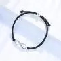 ZENI Infinity Love Bracelet for Women Girl 925 Sterling Sliver Zircons 24cm Handmade Adjustable Rope Bracelet Black Christmas Jewelry Gift