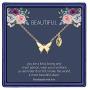 MONOOC Butterfly Necklace for Women Girls, 14K Gold Plated Dainty Butterfly Pendant Necklace Initial Necklaces Cute Minimalist Butterfly Jewelry Gifts for Teen Girls