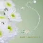 YAFEINI Daisy Sunflower Bracelet 925 Sterling Silver Daisy Sunflower Bangle Bracelets Women Flower Jewelry Gifts
