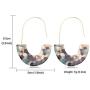 D.Rosse Acrylic Earrings Statement Tortoise Hoop Earrings Resin Wire Drop Dangle Earrings Bohemian Fashion Jewelry for Women Girls