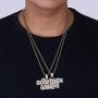 GUCY Hip Hop Jewelry Iced Out Bubble BOOMIN Gang Letter Pendant Necklace Rope Chain(Gold/Silver)