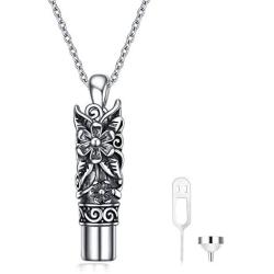 WINNICACA Cremation Jewelry Sterling Silver Hummingbird/Flower Cremation Urn Necklaces for Ashes Hummingbirds Pedant Jewelry Gifts for Women Teens Men