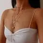 Chargances Gold Cross and Mary Pendant Necklace Long Chain Rosary Beads Necklace Collar Choker Jewelry for Women and Girls Ladies Sexy Party Jewelry
